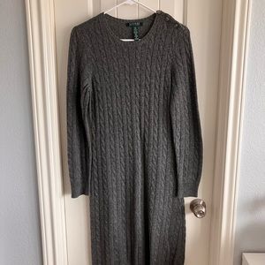 Lauren Ralph Lauren wool blend sweater dress grey M